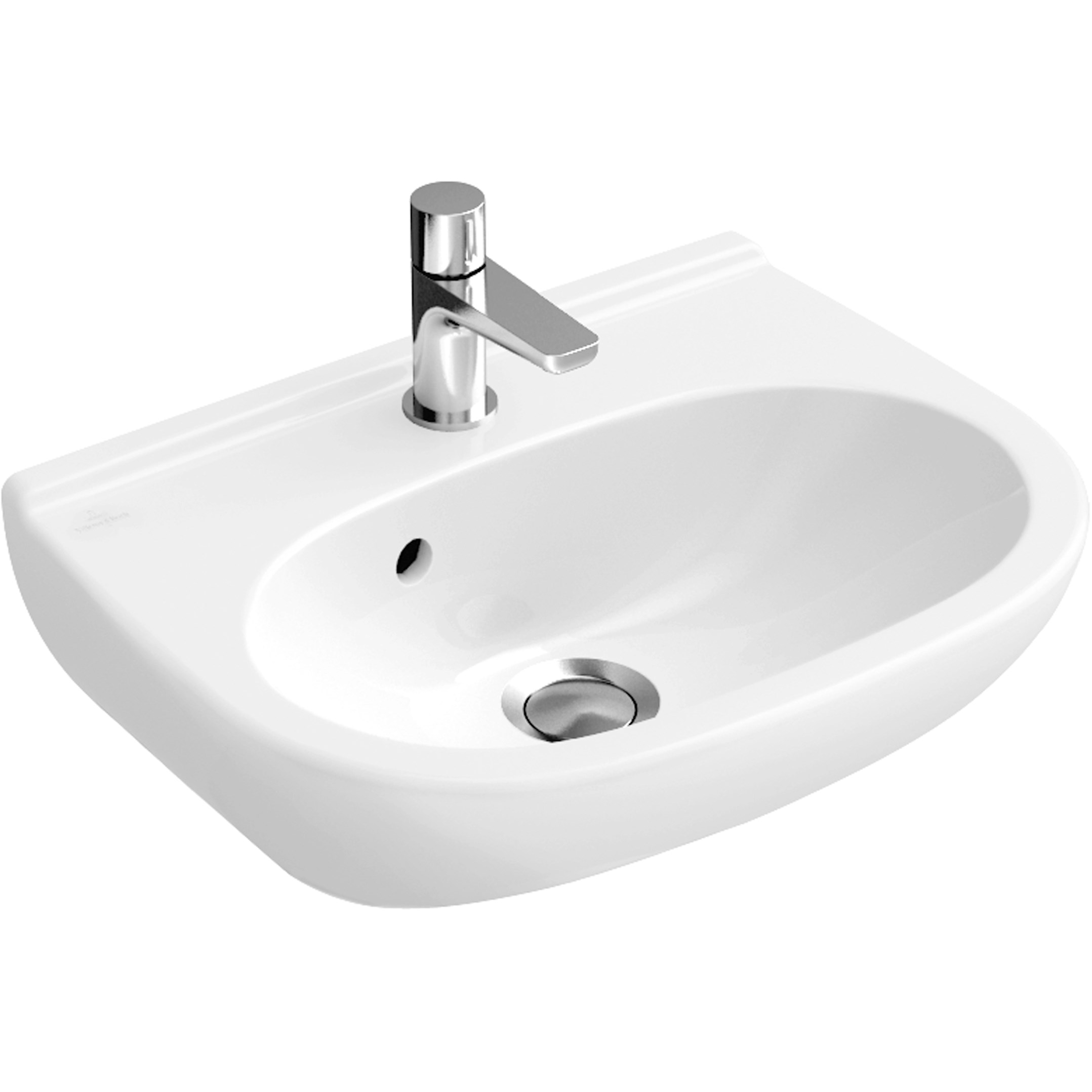Villeroy & Boch Gäste-Waschbecken compact O.Novo 45 cm Weiß mit Hahnloch ohne ÜL