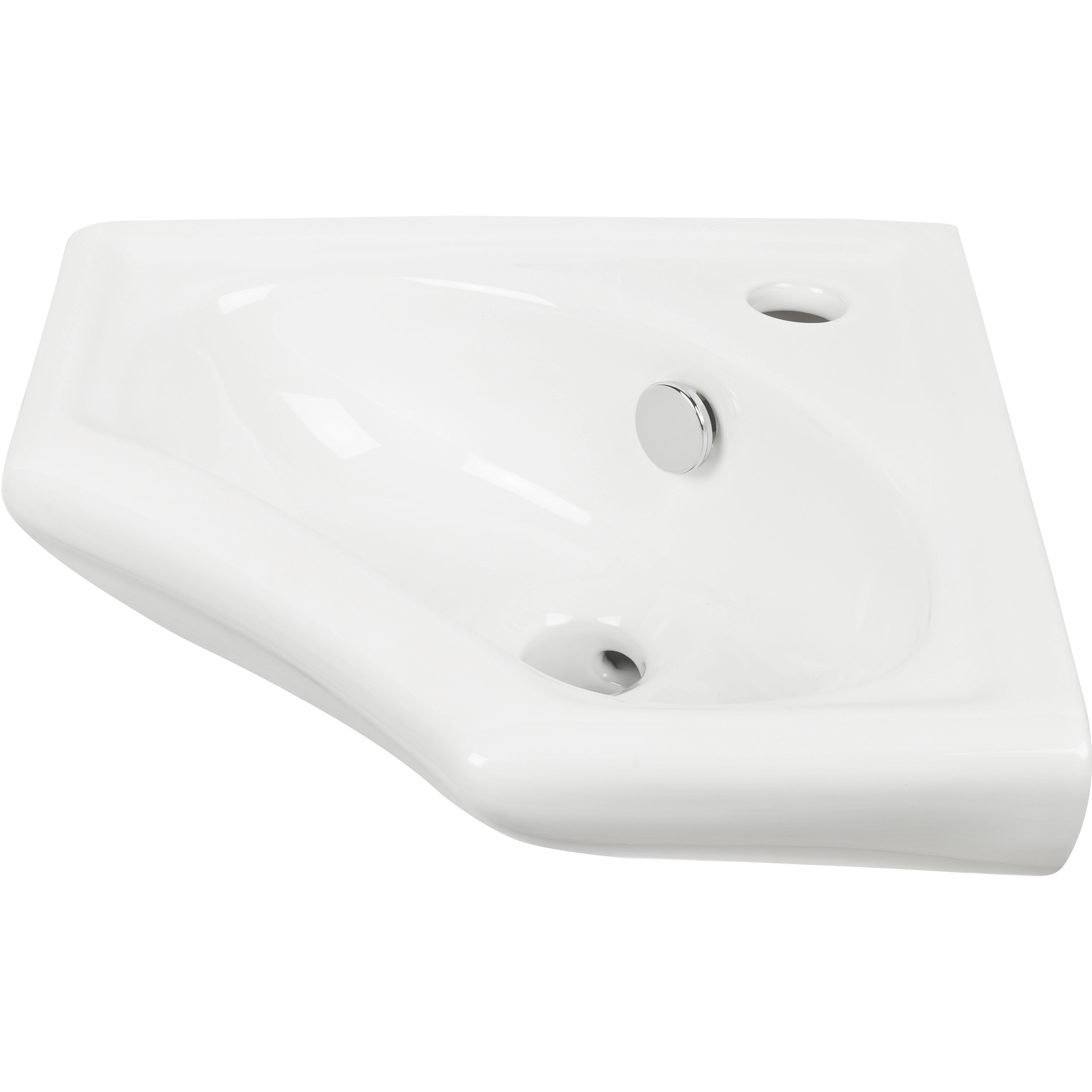 AquaSu scaLma Eck-Handwaschbecken 34 cm Weiß